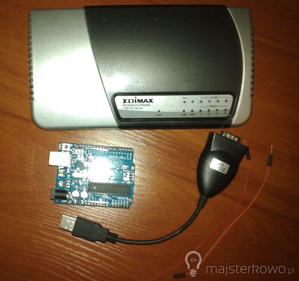 ARDUINO UNO jako konwerter USB ↔ RS 232 – naprawa uszkodzonego routera EdimaX BR6104KP