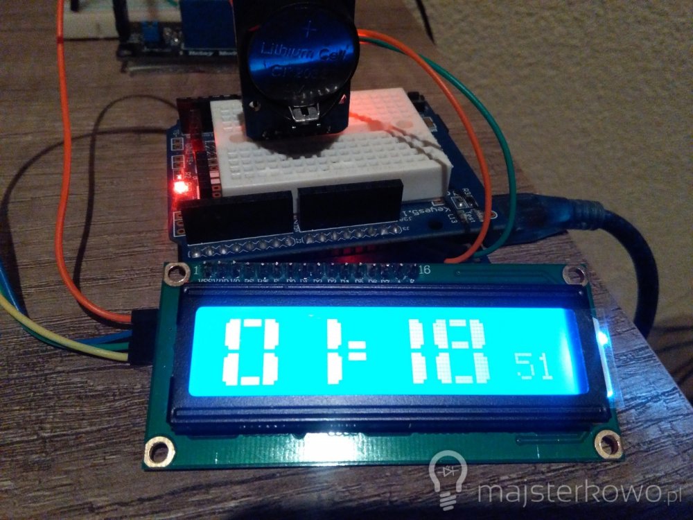 Arduino zegar ds3231 z dużą czytelną czcionką