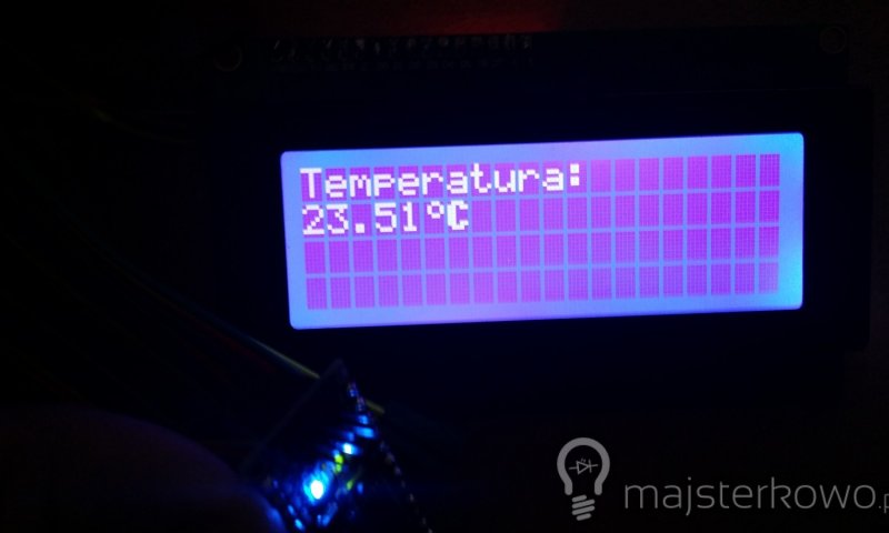 Przesyłanie temperatury do drugiego Arduino i wyświetlanie jej na LCD