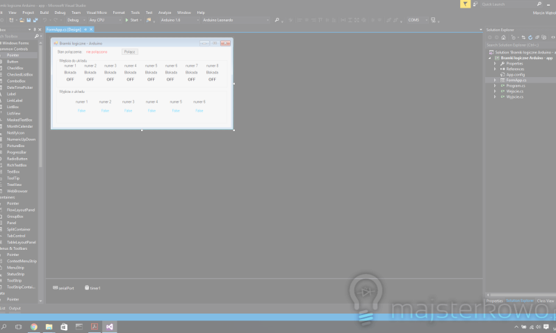 Arduino, układy logiczne i C# w Visual Studio