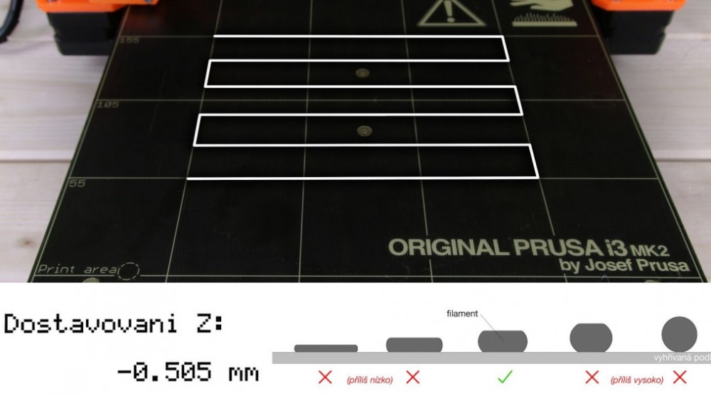 Prusa i3 MK2S - wysokość pierwszej warstwy