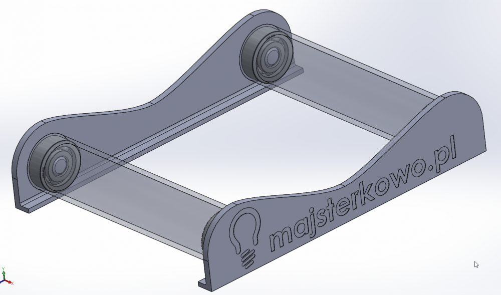 Solidworks - rolkowy stojak na filamenty