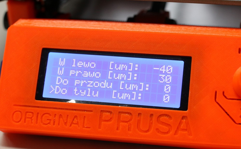 Prusa i3 MK2S - korekta podkłaadki