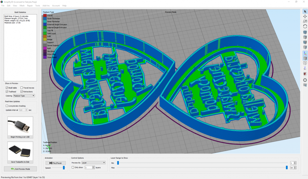 Simplify 3D - logo WOŚP do druku 3D