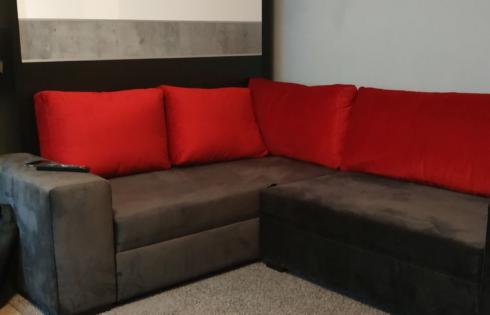 Łóżko w szafie rozkładane na narożnik kanapowy